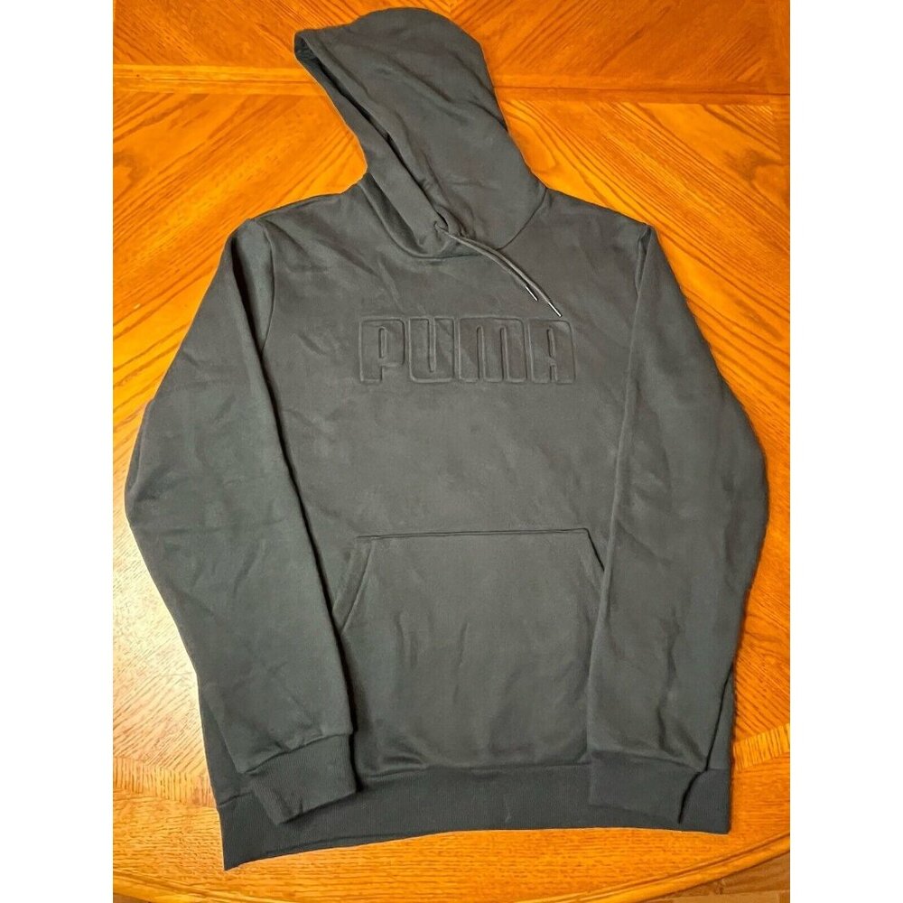 mens puma hoodie size large black new pullover fleece
